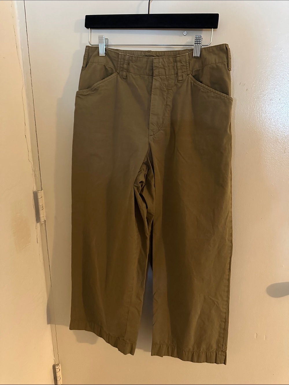 Rag & Bone Wide Leg Pants Khaki Green High Wasted Relaxed Fit 4